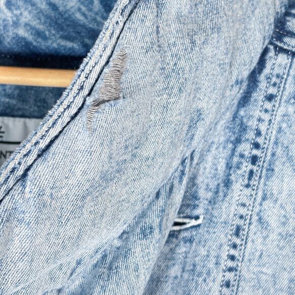 Vintage 80s Acid Wash Denim Cocoon Insulated Duster Maxi Coat, Baggy Streetwear - Picture 11 of 15